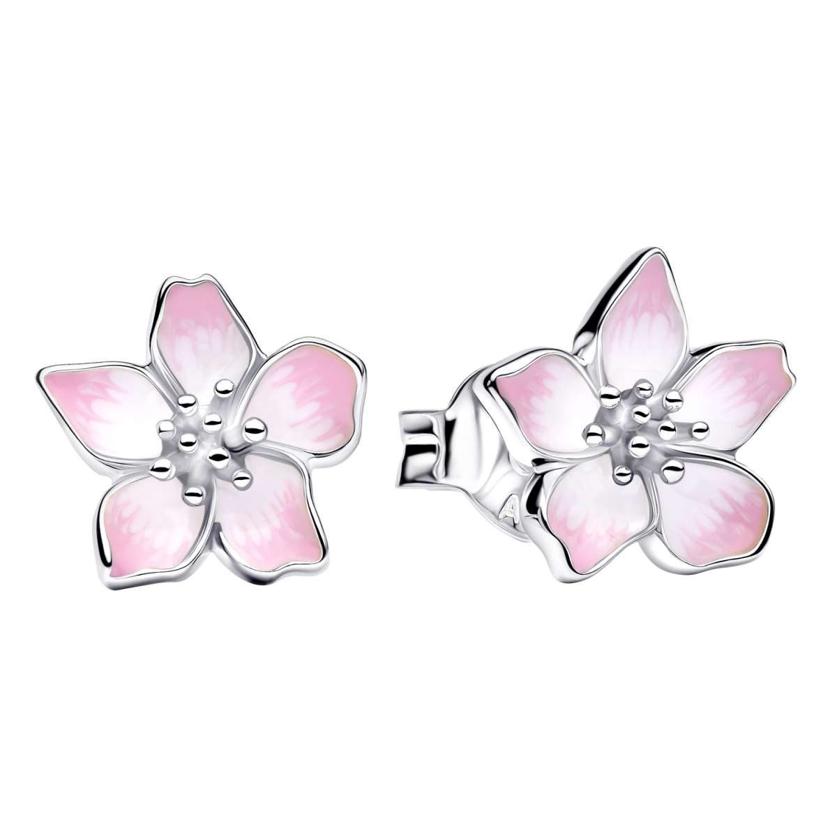 Pandora Paar Ohrstecker 294370C01, Kirschblüte, Emaille, Rosa