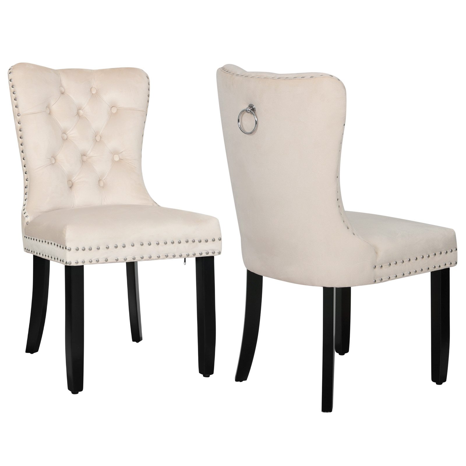 Puluomis Esszimmerstuhl (2/4/6/8 Set Grau/ Schwarz/Beige, 2 St), Samt Stuhl günstig online kaufen