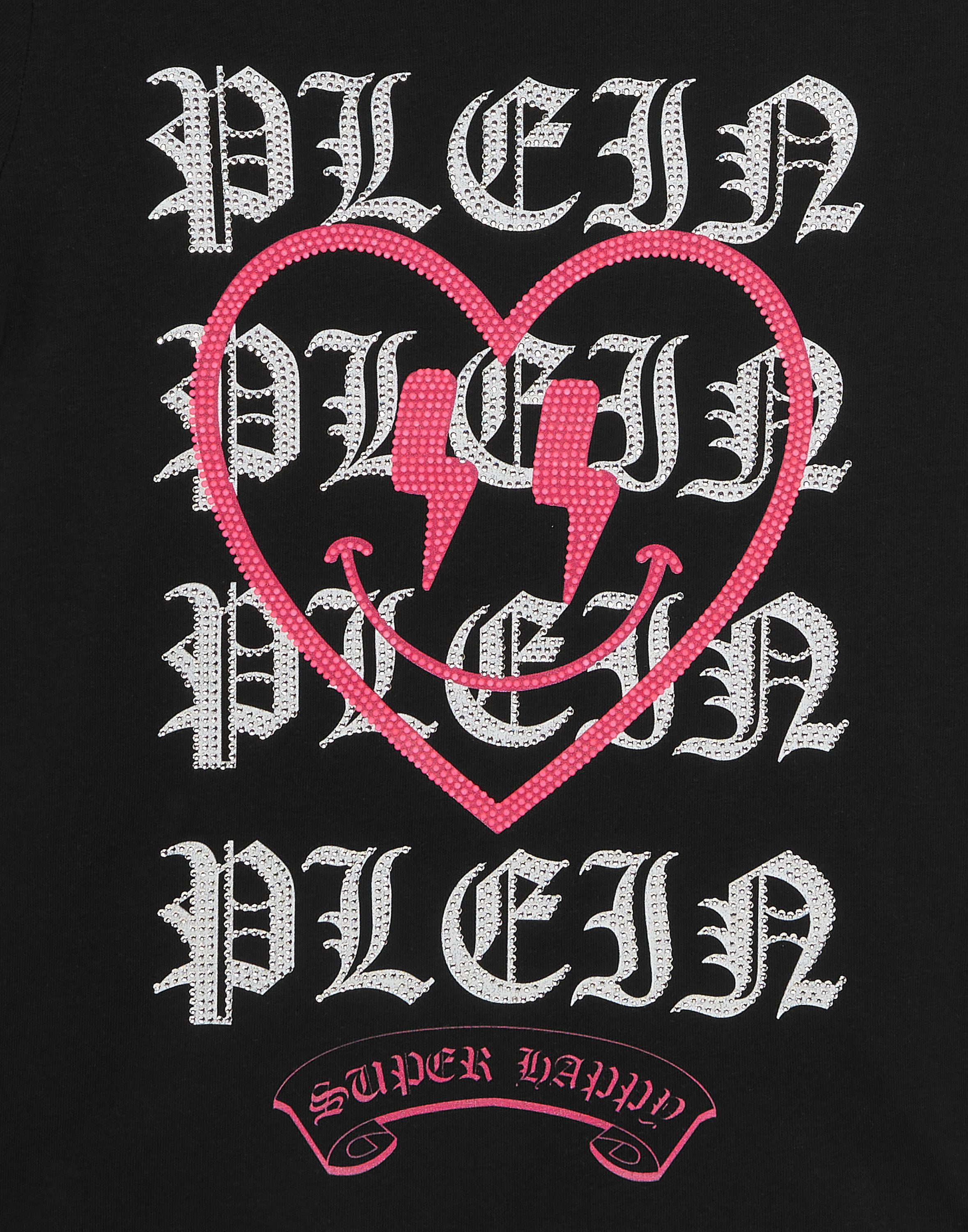 PHILIPP PLEIN T-Shirt Heart Mit Schmucksteinen
