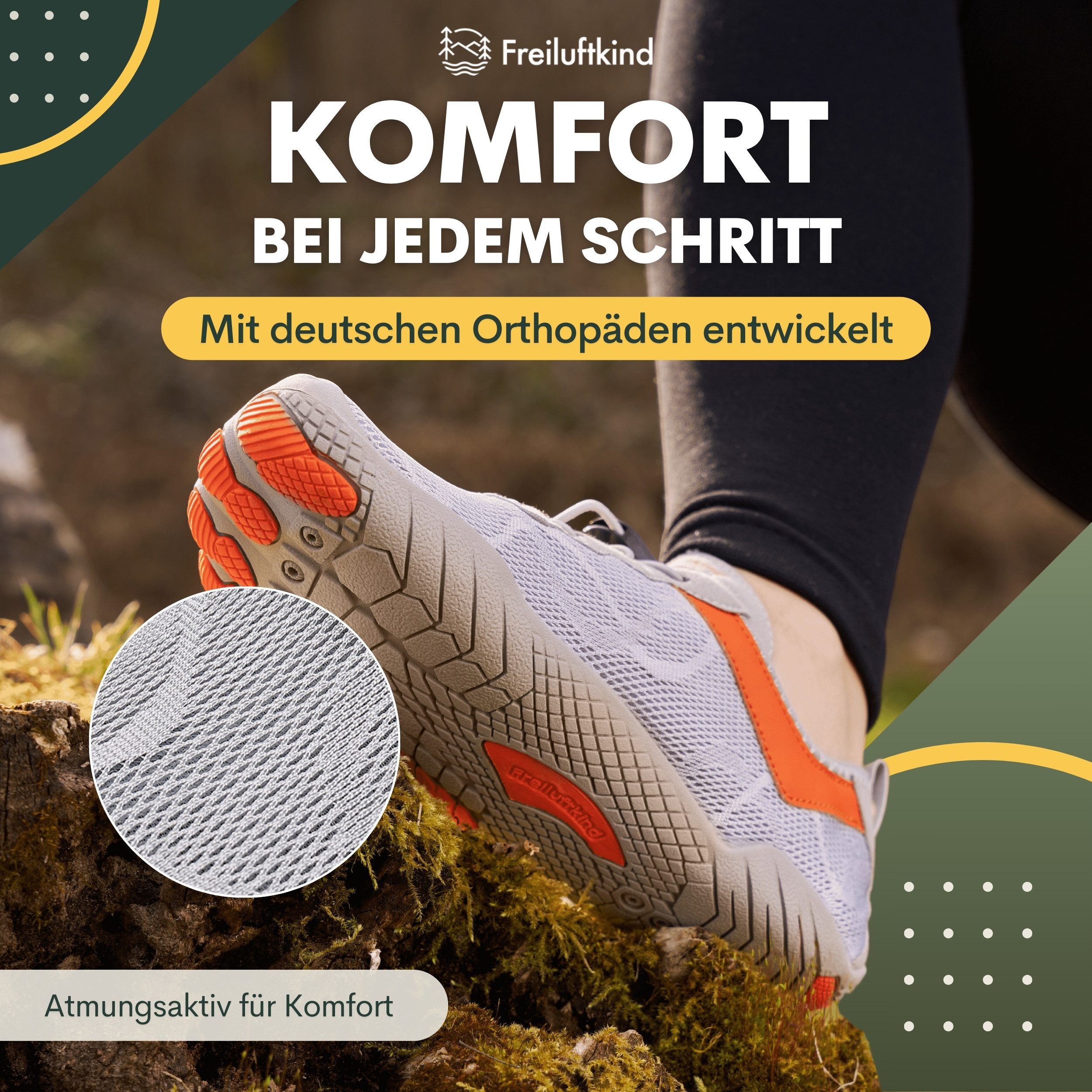 Freiluftkind Das Original – Kokoda rutschfeste Barfußschuhe Sneaker Schnellverschluss
