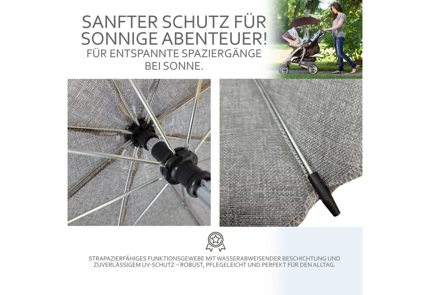 Thumbnail - BambiniWelt by Rafael K. Kinderwagen-Sonnenschutzhülle Sonnenschirm Sonnenschutz für Kinderwagen Buggy Jogger universal ...