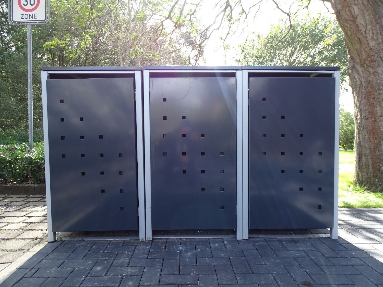Mülltonnenbox 3 Mülltonnenboxen Modell No.3 Anthrazitgrau 120L