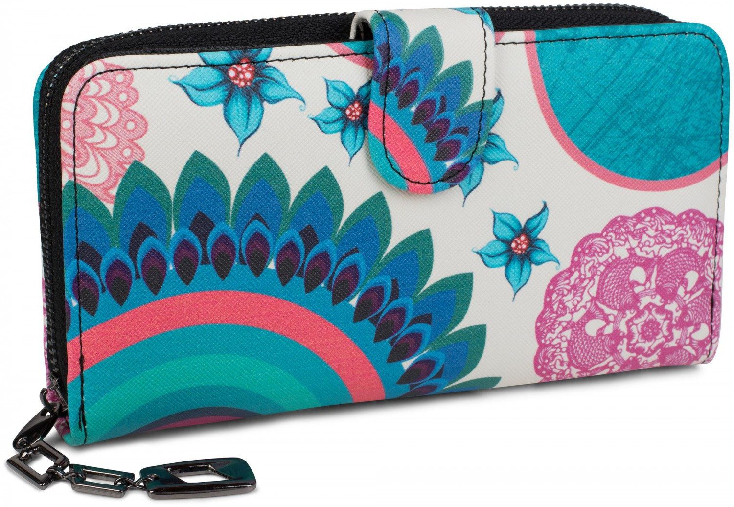 styleBREAKER Geldbörse Geldbörse mit Ethno Blumen und Blüten Muster (1-tlg)