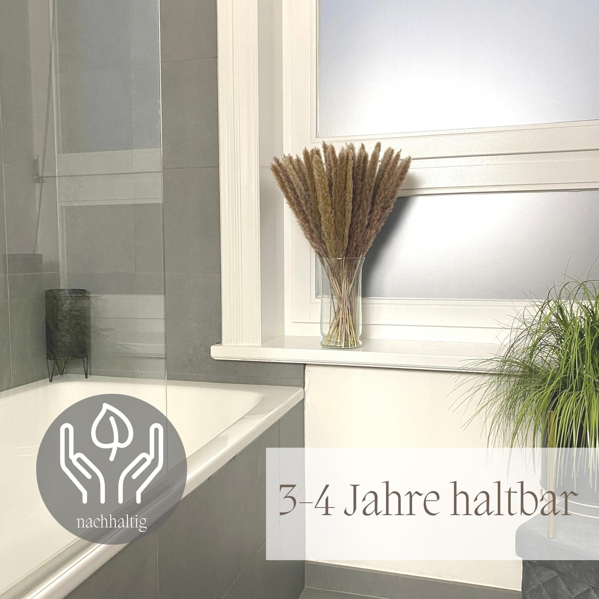 Trockenblume Pampasgras–Dekorative Vase mit Trockenblumen, Boho-Trockenblumenstrauß Cortaderia selloana, Nina-Maria's Deko Gold, Höhe 60 cm