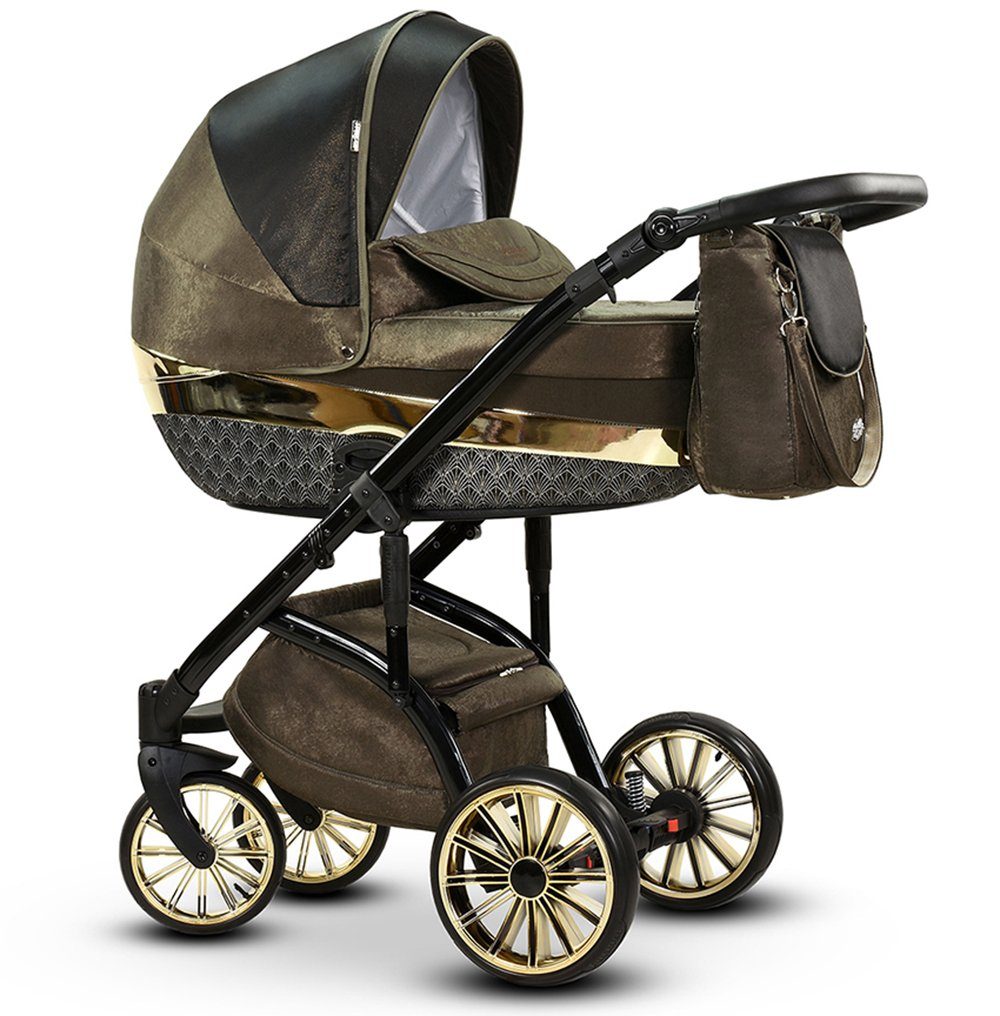 babies-on-wheels Kombi-Kinderwagen in Vip in - Farben Teile Kinderwagen-Set - 12 Lux 1 Braun-Dekor-Gold 16 3