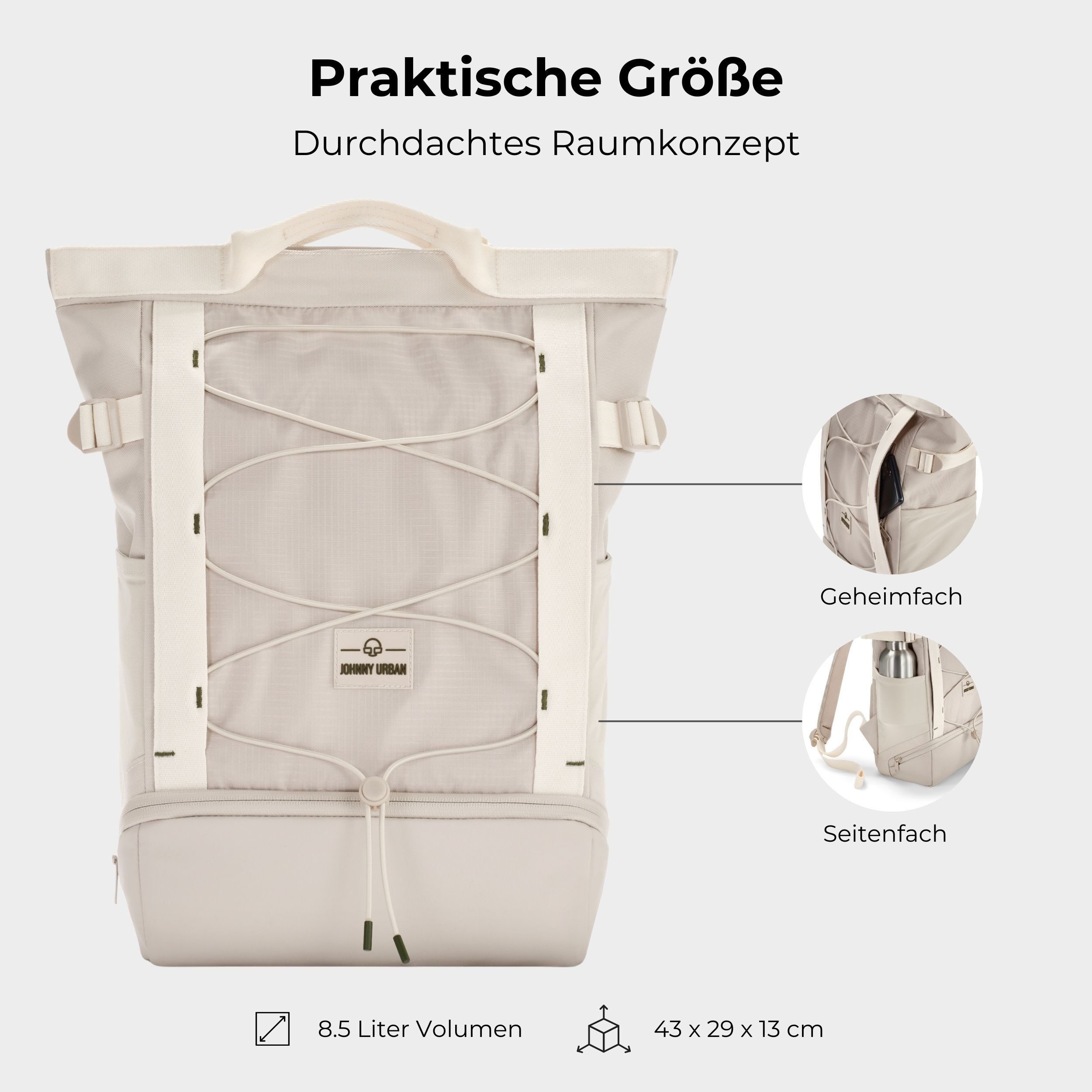 Johnny Urban Cityrucksack Harper Tagesrucksack für Damen & Herren (1-tlg), Sportlicher Tote Bag Rucksack, Praktischer Daypack, Wasserabweisend