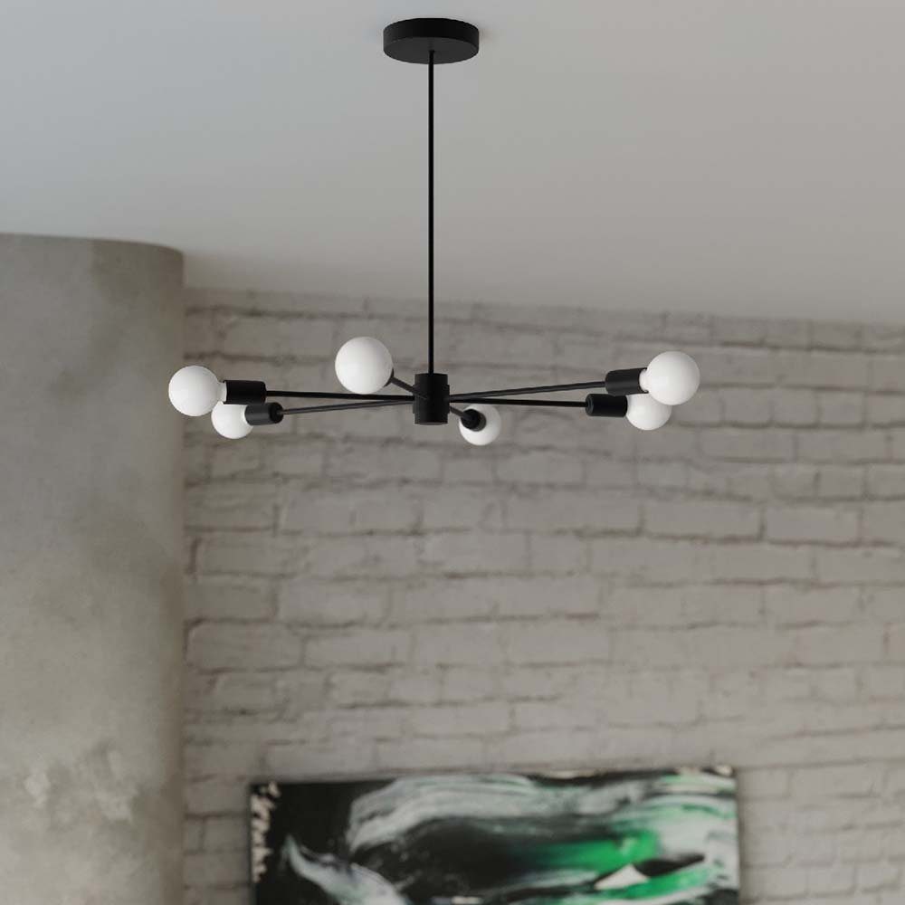 etc-shop Deckenstrahler, 3 Stahl Leuchtmittel D inklusive, 61 cm Deckenleuchte nicht Schwarz Esszimmerlampe Wohnzimmerleuchte