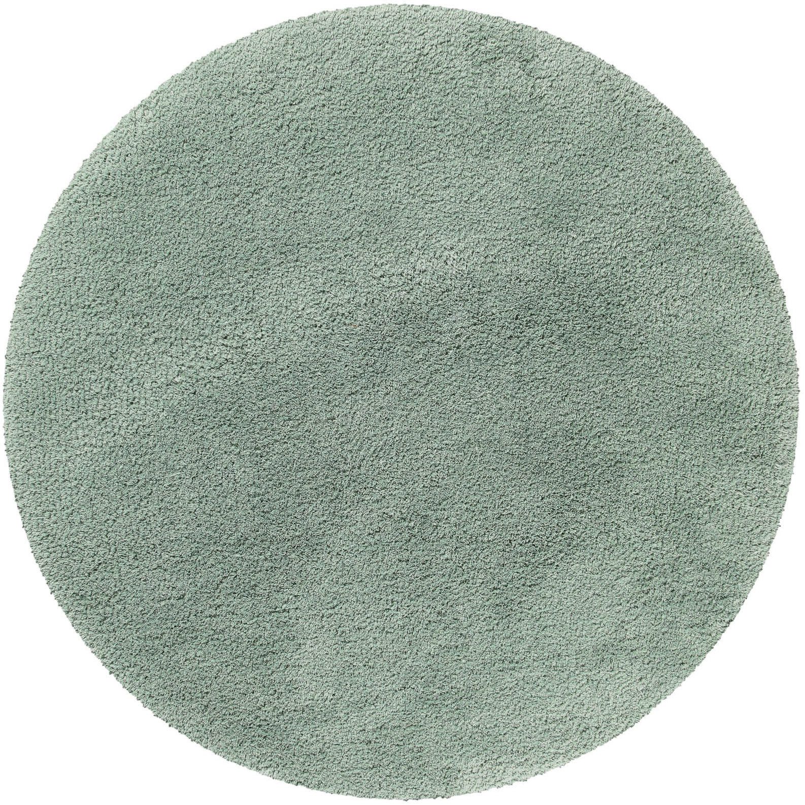 Homie Living Badematte Porto Azzurro, Höhe 30 mm, rutschhemmend beschichtet, schnell trocknend, fußbodenheizungsgeeignet, Polyester, rund, Badteppich, uni, rechteckig & rund, waschbar, Badezimmerteppich