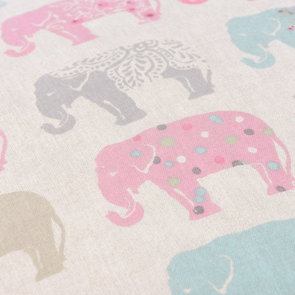 Elefanten 40x40 rosa türkis grau LEBEN. SCHÖNER Kissenhülle Dekokissen Pastell