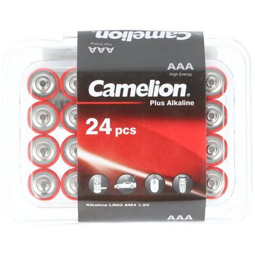 Camelion Camelion Plus Alkaline AAA Batterien, 24 Stück in praktischer Aufbewa Batterie, (1,5 V)