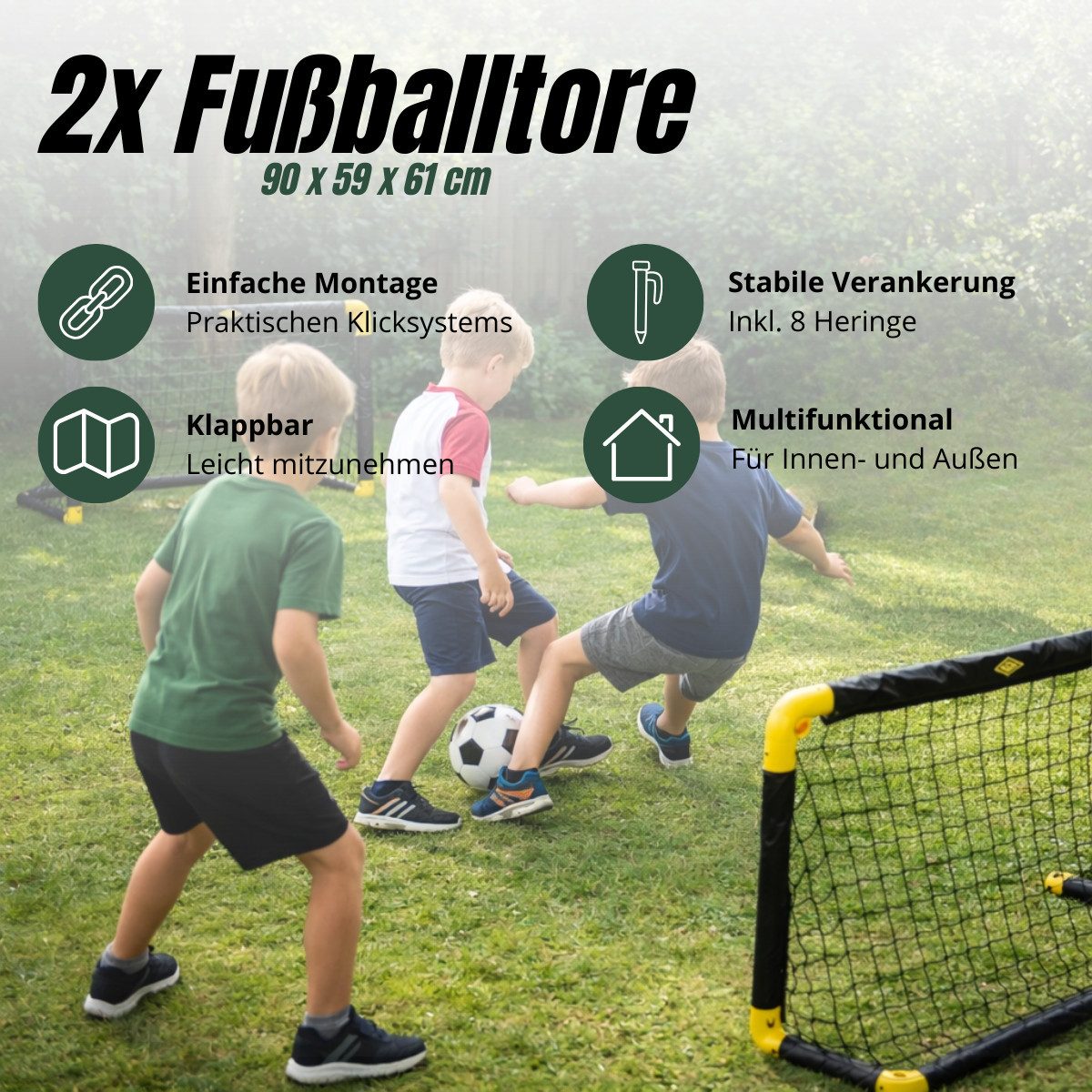 Umbro Fußballtor Umbro Fußballtor – Football Goal 90 × 59 × 61 cm – Set mit 2