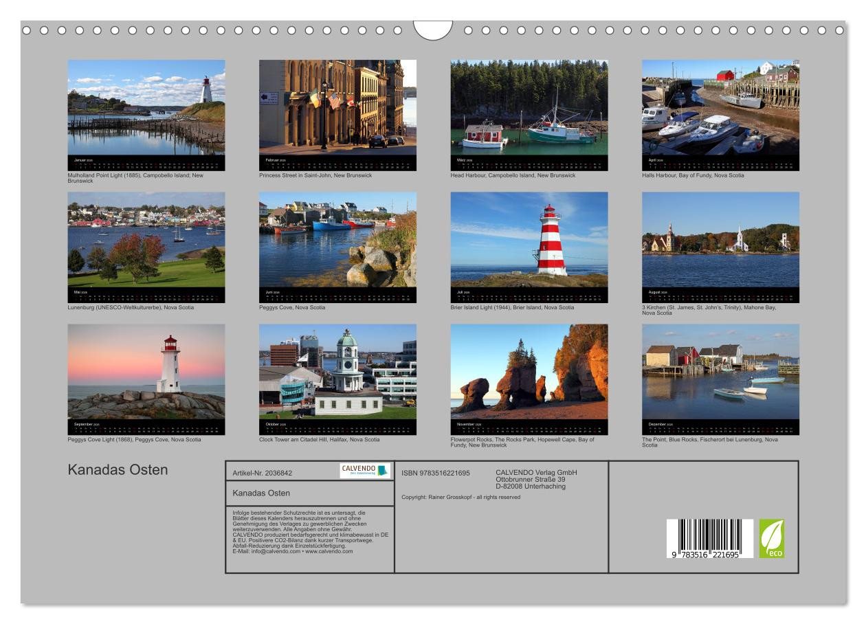 Thumbnail - CALVENDO Wandkalender Kanadas Osten (Wandkalender 2026 DIN A3 quer), CALVENDO Monatskalender