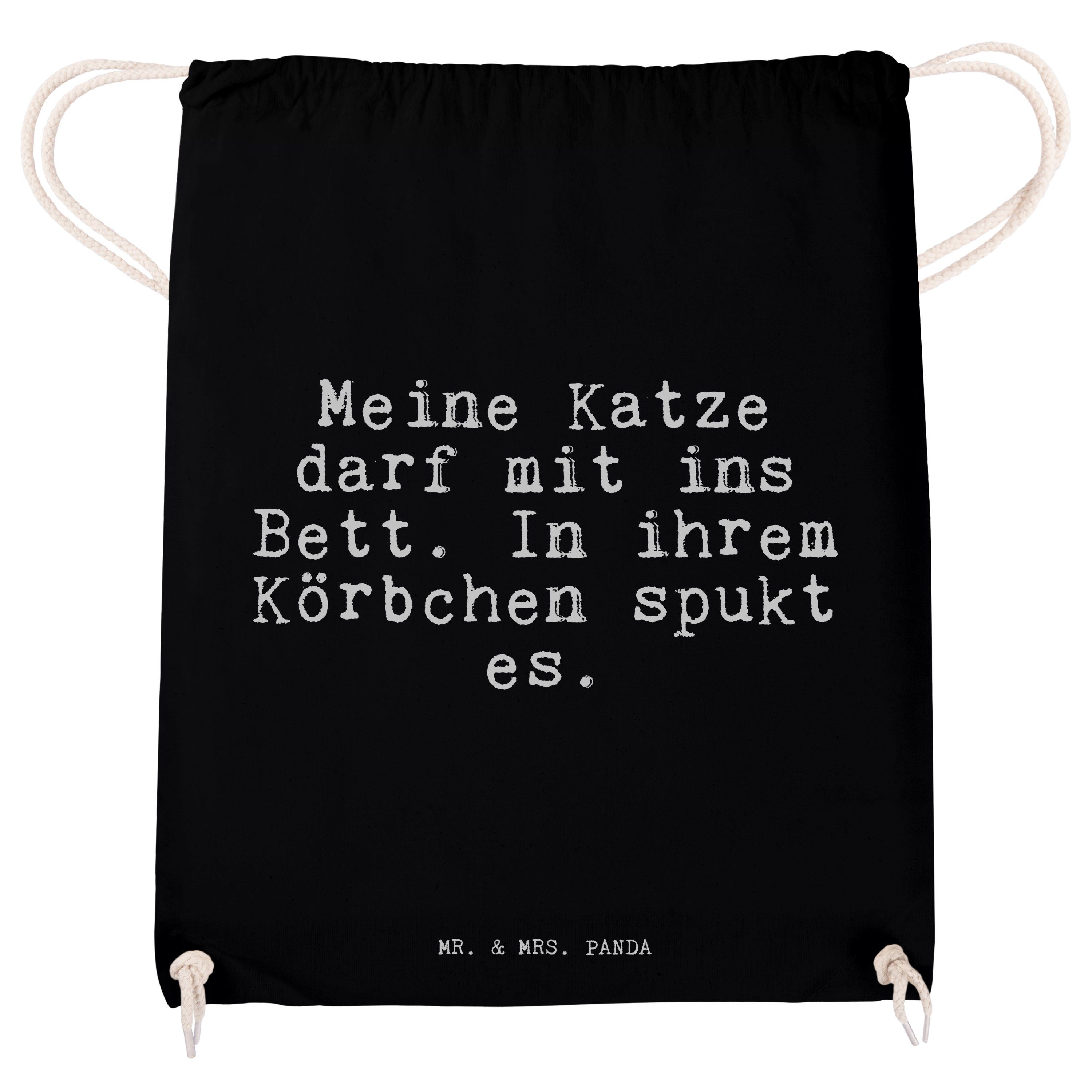 Mr. & - lustig, darf Mrs. - Sporttasche (1-tlg) Schwarz Panda Geschenk, Beutel, Tasche, Katze Meine mit