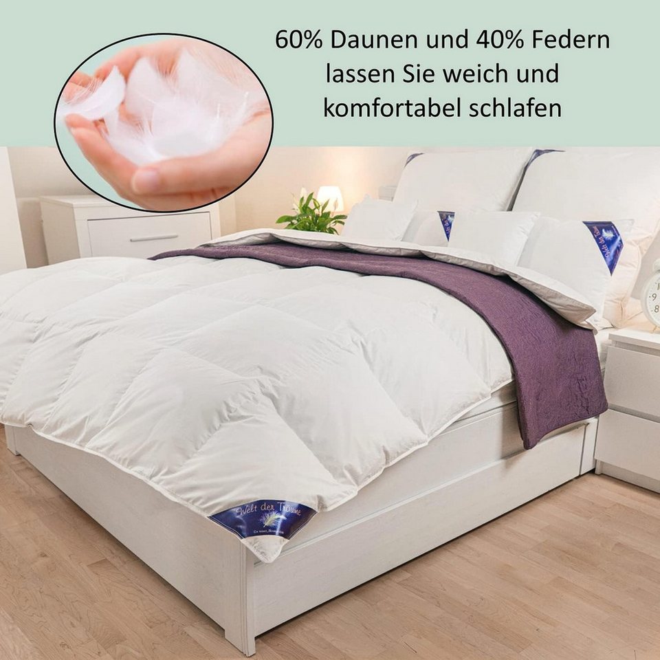 Daunenbettdecke, »Decke Bettdecke Zudecke Schlafdecke Daunendecke Steppdecke Winterbettdecke Duvet 135 x 200 600 Gr.«, Welt der Träume, Füllung:…