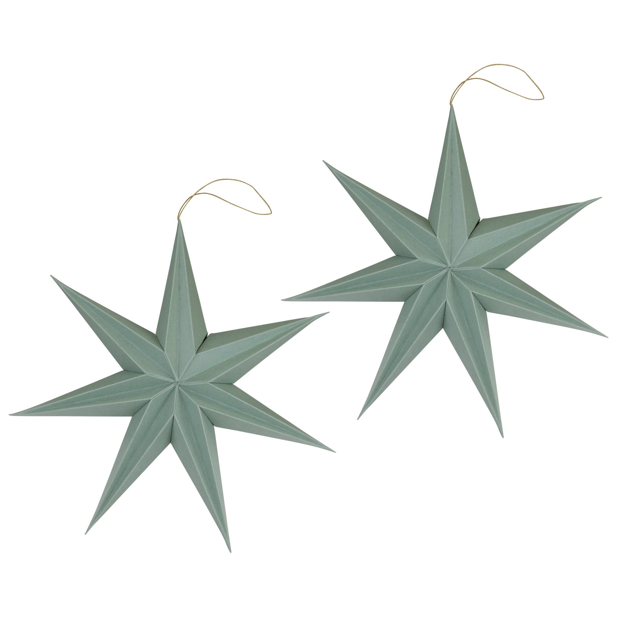 matches21 HOME & HOBBY Bilderrahmen Weihnachtsdeko Sterne zum Aufhängen Salbeigrün 2er Set, (2 St), 20 cm Papier Weihnachtsbaumschmuck