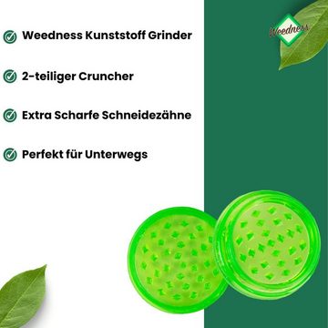 Weedness Kräutermühle Grinder Plastik Kunststoff Cruncher Crusher Mini klein Crunsher
