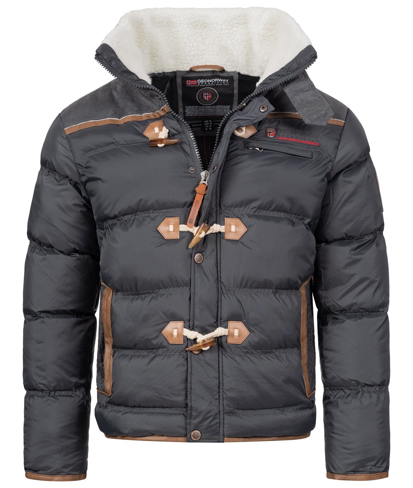 Geo Norway Winterjacke Herren Winterjacke Steppjacke H-212 Anthrazit