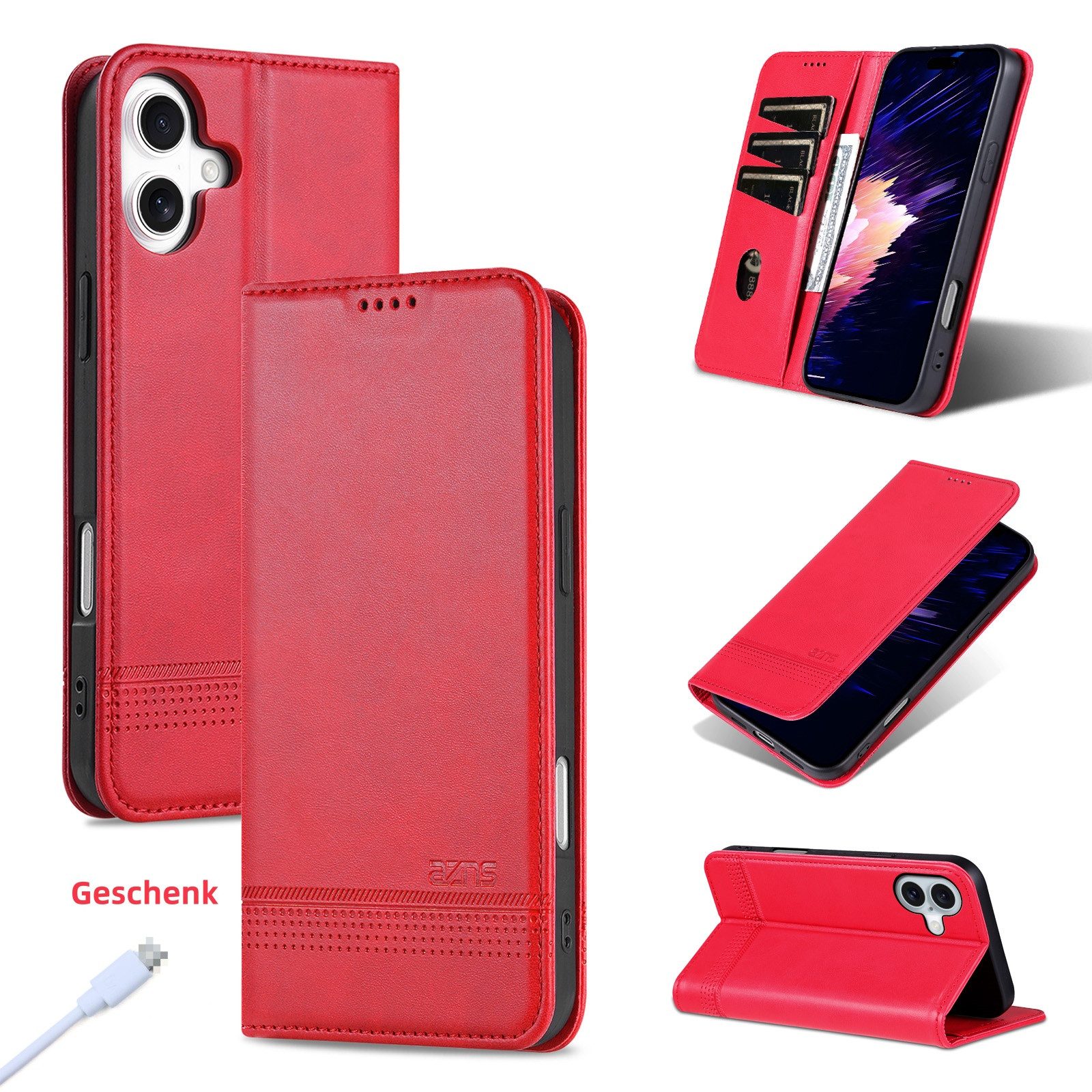 trends for living Handyhülle Leder Magnetisch Hülle Cover für iPhone 12 Pro Max Mini 7 Plus Bumper