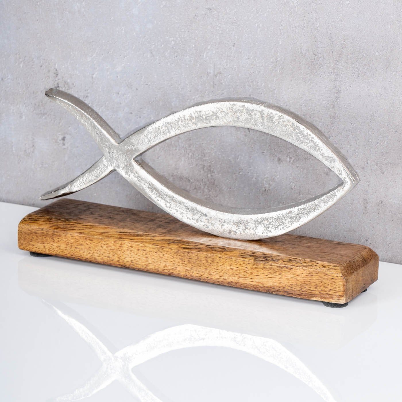 Levandeo® Dekoobjekt, Aufsteller Fisch L13cm Metall günstig online kaufen