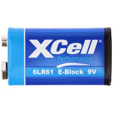 XCell XCell Batterie Alkaline 9 Volt, 6LR61, 9V E-Block, umweltfreundliche Batterie