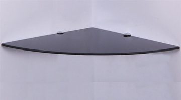 HOOZ Wandregal Eckregal aus Sicherheitsglas mit Halterung - Schwarz 45 x 45 x 0,6 cm, 1-tlg., mit geschliffenen Kanten
