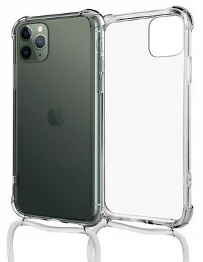 MyGadget Handyhülle Handykette für Apple iPhone 11 Pro Max, mit Handyband zum Umhängen Kordel Schnur Case Schutzhülle Weiß