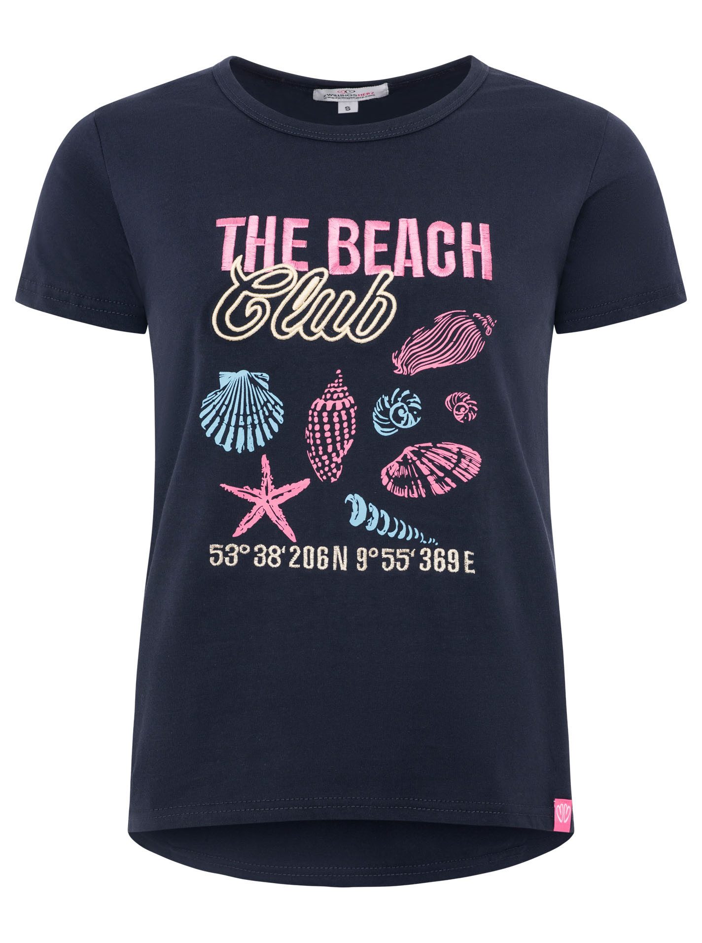 Zwillingsherz T-Shirt "Beach" Rundhals, großes maritimes Motiv mit Stickere günstig online kaufen