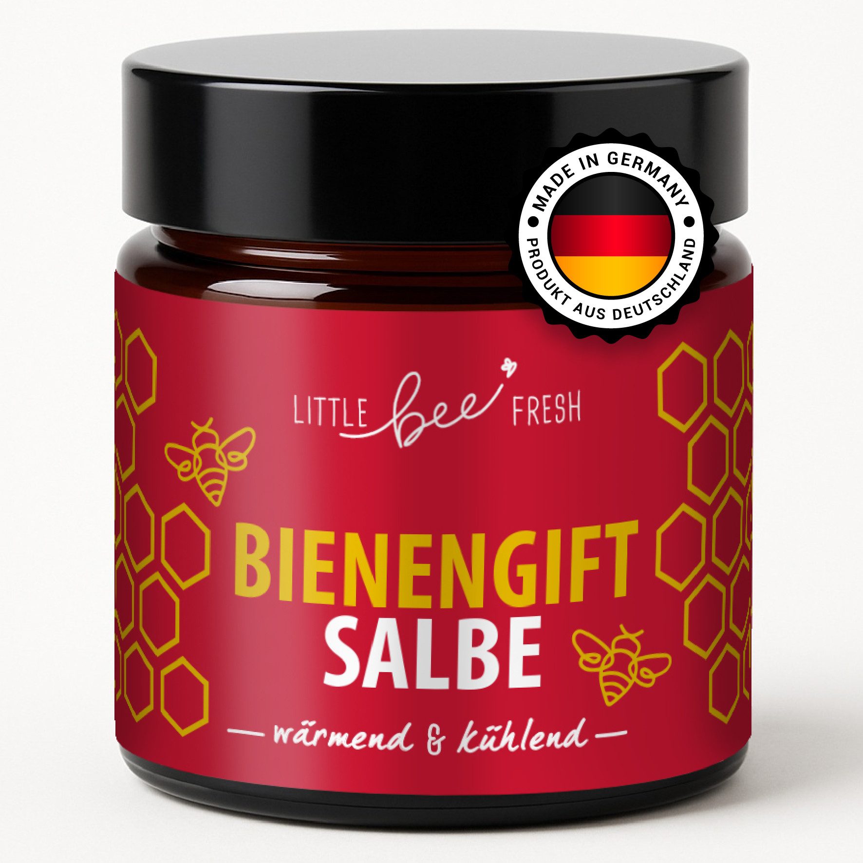 little bee fresh Körpercreme Bienengiftsalbe (wärmend & kühlend) wohltuende Pflege Rücken & Гелиnke, 1-tlg., mit echtem Bienengift