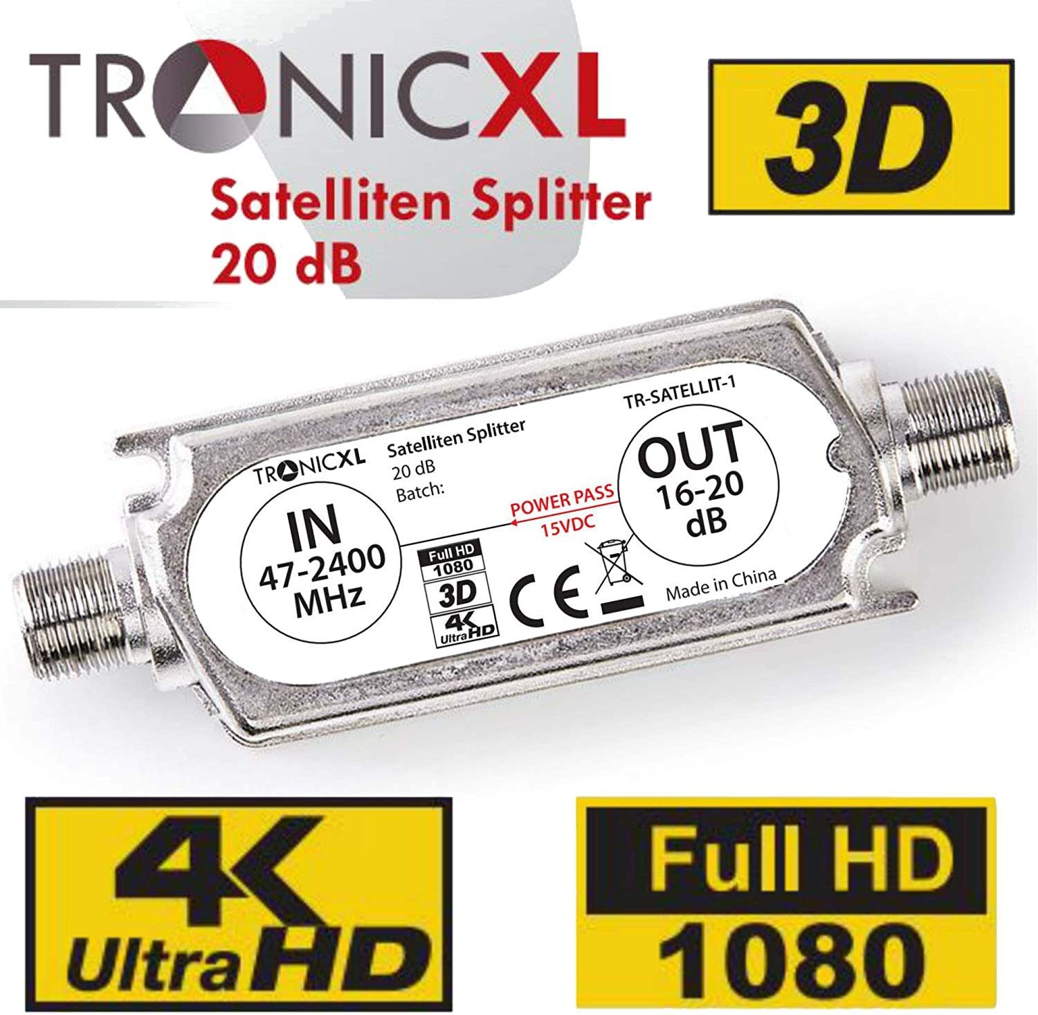 TronicXL DVBS2 Breitband Satelliten-Leitungsverstärker Verstärker Leistungsverstärker Inline DVB-S2