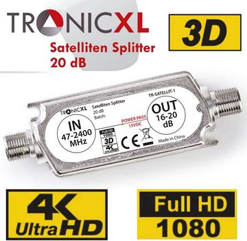 TronicXL DVBS2 DVB-S2 Satelliten-Leitungsverstärker Inline Breitband Verstärker Leistungsverstärker