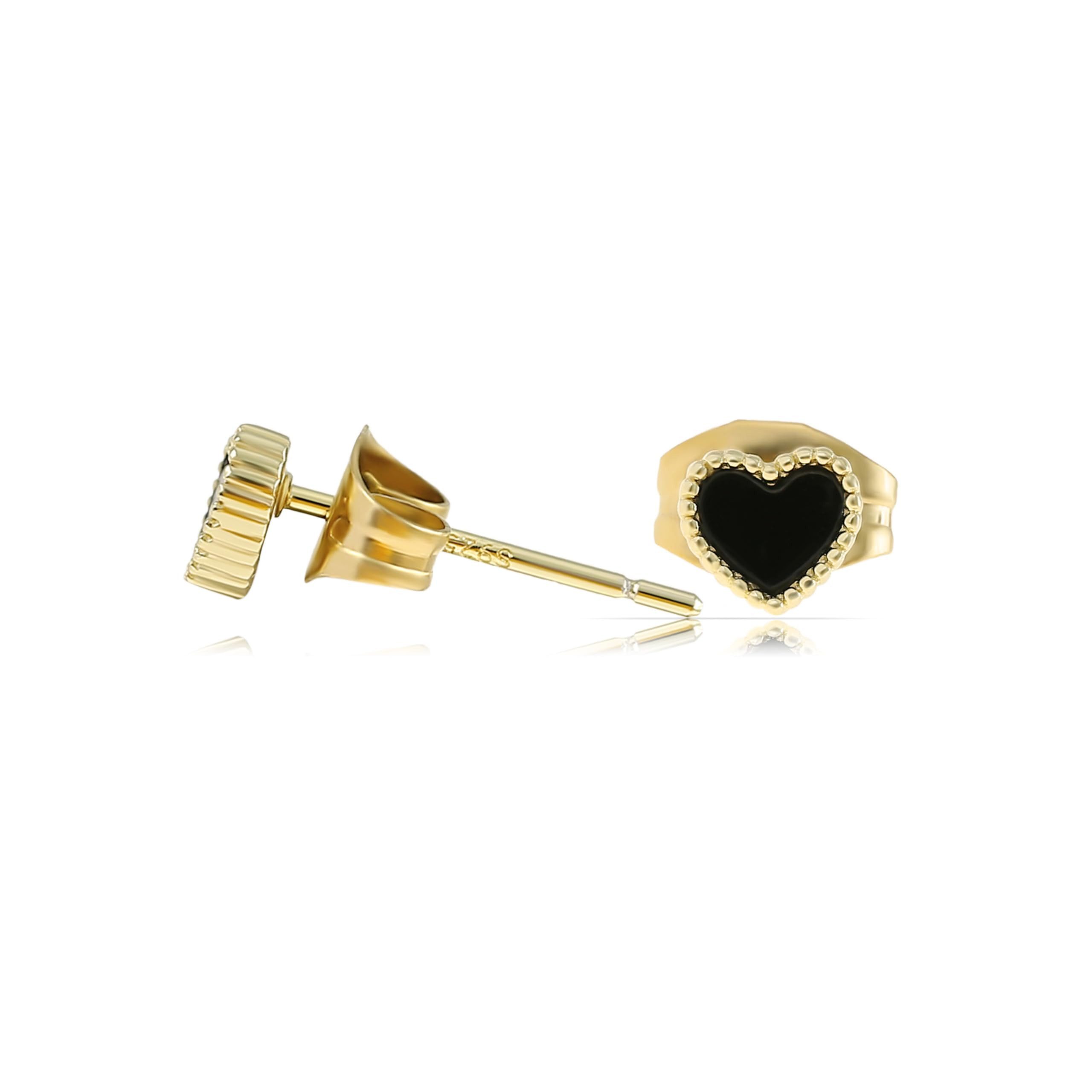 Made by Nami Ohrstecker-Set in Gold Herz Ohrringe Damen aus 925 Sterling Silber, Geschenke für Frauen Wasserfester Schmuck Hypoallergen