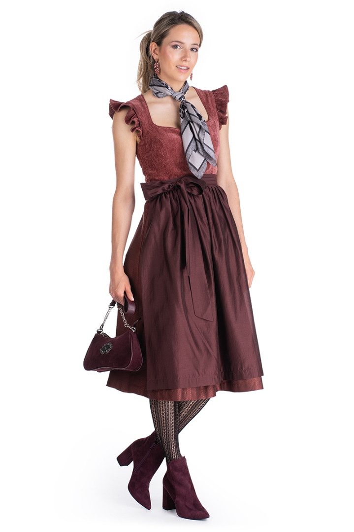 MarJo Dirndl Samt Dirndl 2tlg. - HOCHWINKEL - kastanienrot – Bild 5 von 5