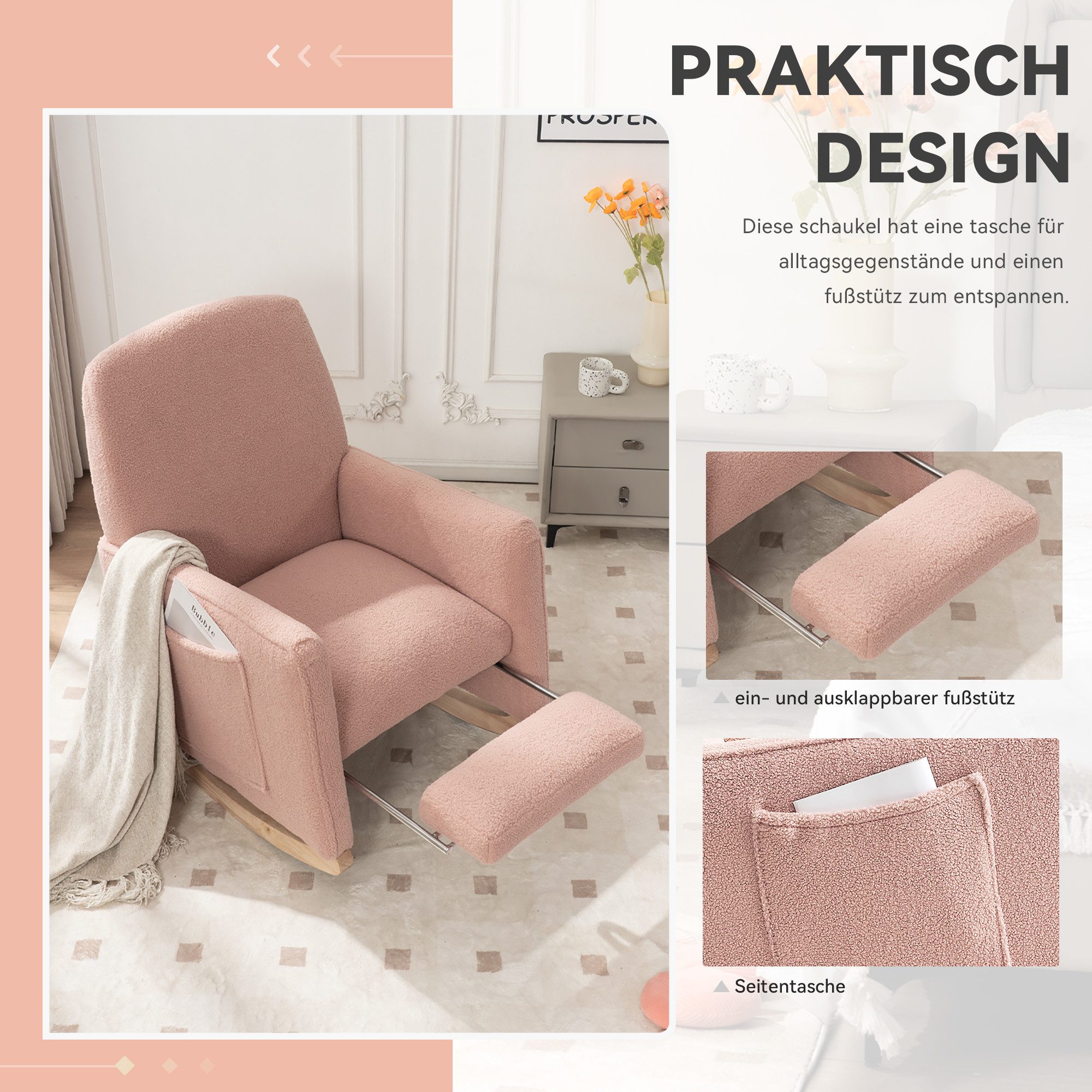i@home Loungesessel Schaukelstuhl mit Hocker, Relaxsessel günstig online kaufen