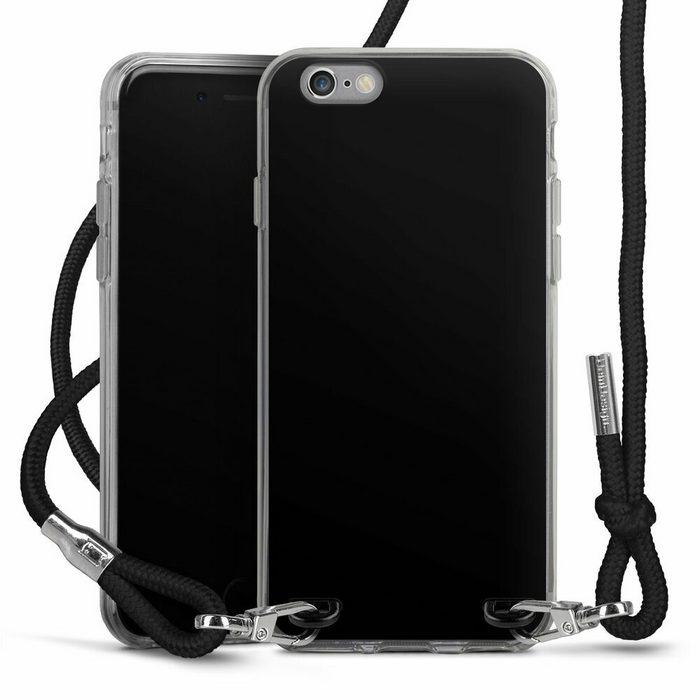 DeinDesign Handyhülle einfarbig schwarz Farbe Schwarz Apple iPhone 6s Handykette Hülle mit Band Case zum Umhängen
