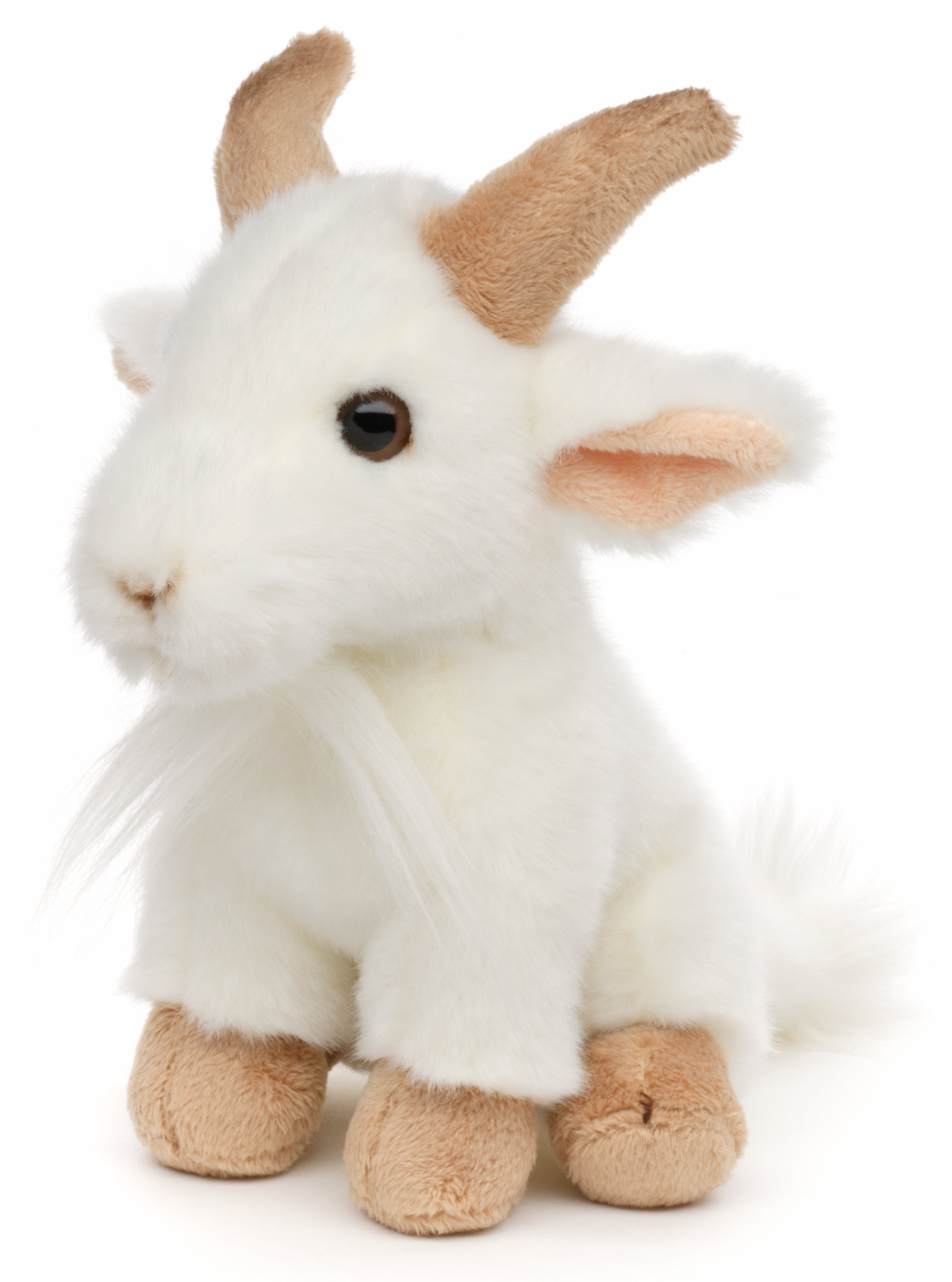Uni-Toys Kuscheltier Bergziege, sitzend - 20 cm (Длина) - Plüsch-Ziege - Plüschtier, zu 100 % recyceltes Füllmaterial