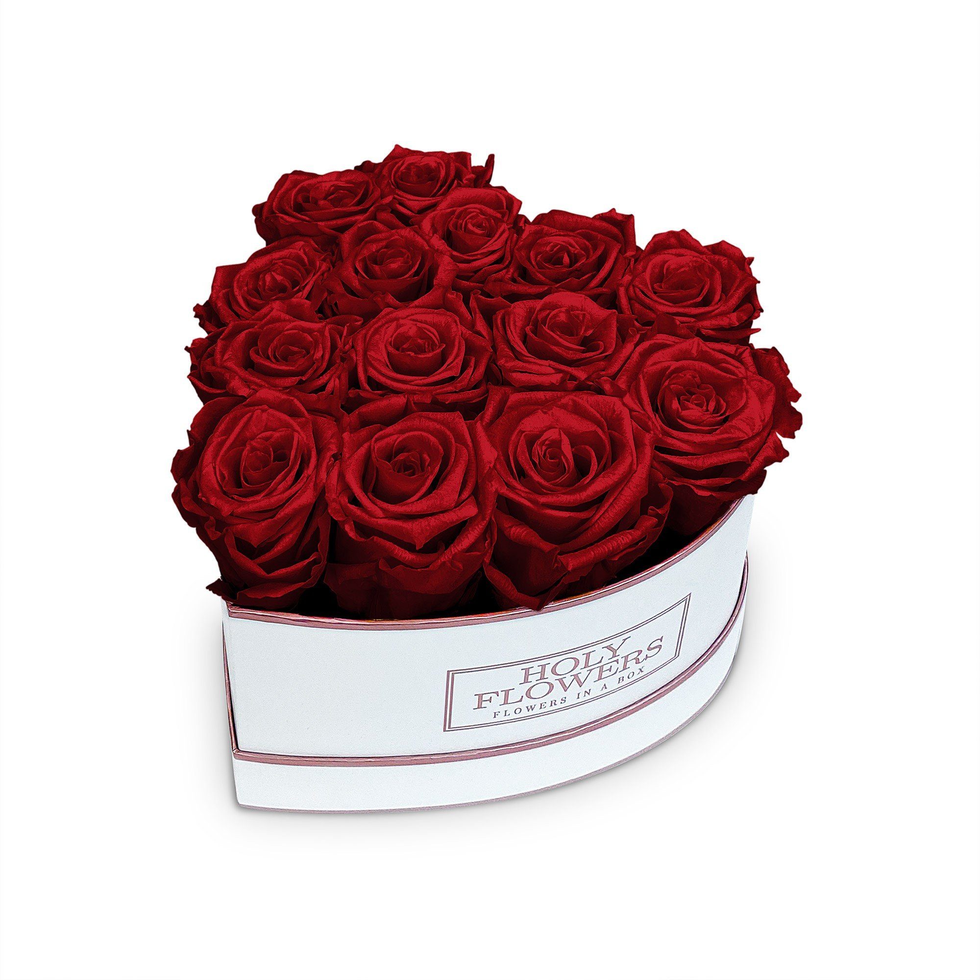 Kunstblume Rosenbox Großes 3 Höhe Jahre Rosé haltbar Red Rosen duftende 10 Rose, I Infinity Holy I mit konservierte Flowers, Blumen Echte, Heritage langlebigen Herz cm