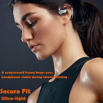 Xmenha LED-Digitalanzeige Touch-Steuerung Open-Ear-Kopfhörer (Ergonomisches Design für angenehmen Tragekomfort, auch beim Laufen oder Tragen einer Brille. Vermeidet Schmerzen durch Nicht-Einführung in den Gehörgang., Ultimative Hörerlebnis für Aktive Knochenschall-Kopfhörer mit Features)