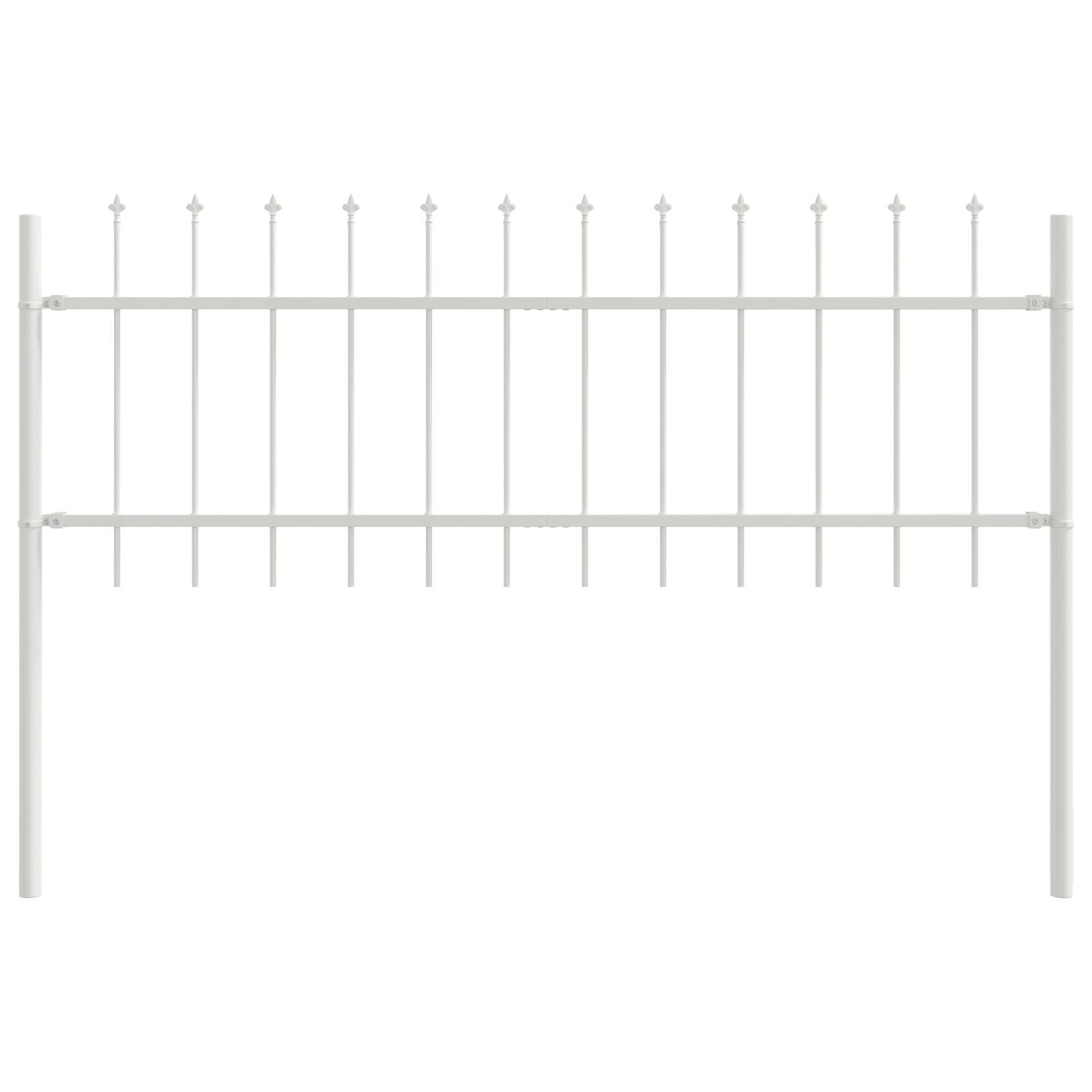 vidaXL Gartentor Gartenzaun mit Speartopf Weiß 1,7x0,6 m aus Stahl