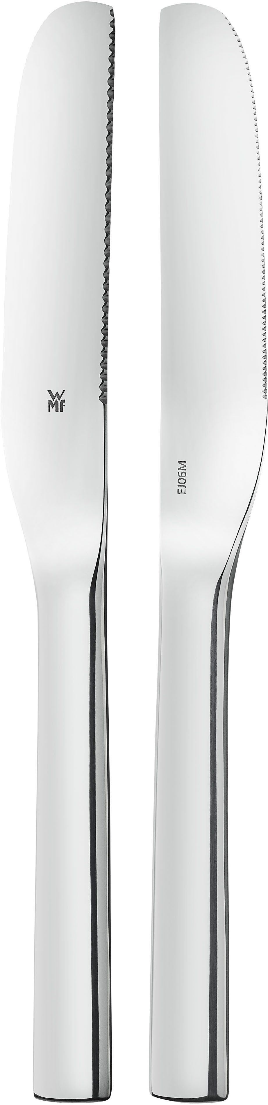 WMF Besteck-Set Nuova (2-tlg), 2 Personen, Cromargan® Edelstahl Rostfrei 18/10, 2-tlg., Wellenschliff, 19,5 cm, Cromargan Edelstahl rostfrei 18/10