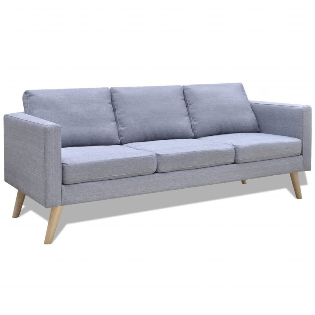 ZMH Sofa Sofagarnitur 2-Sitzer & 3-Sitzer Stoff Hellgrau