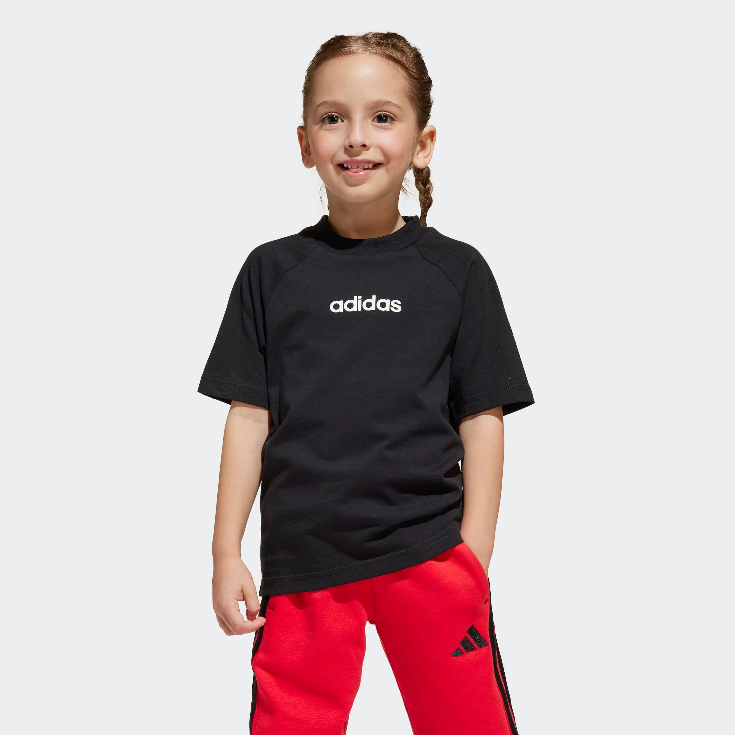 adidas Sportswear T-Shirt LK LIN TEE 160 für Kinder, Rundhalsausschnitt, ohne Verschluss, weiches Material