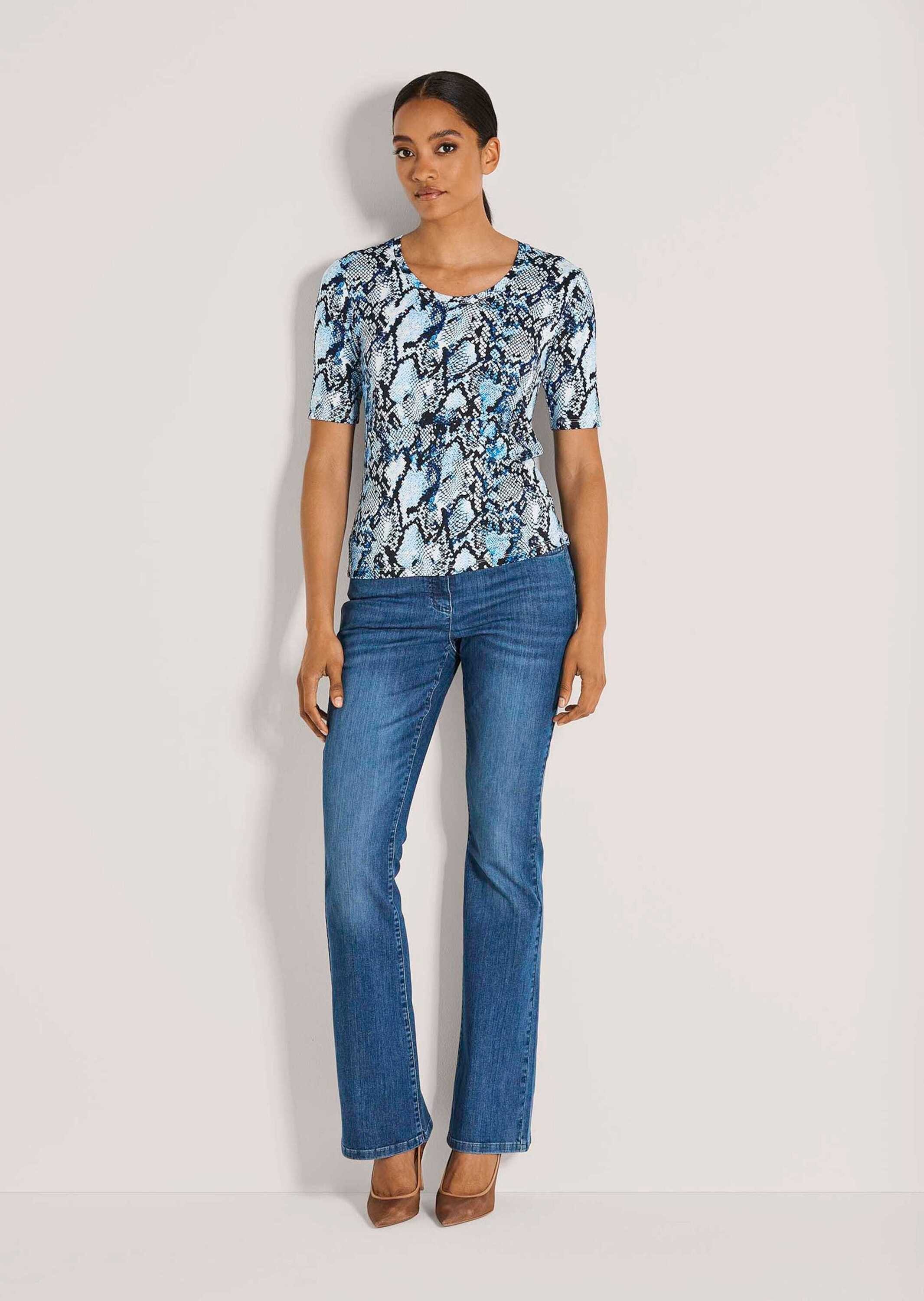 MADELEINE Kurzarmshirt Modisches Oberteil mit Animal-Print Rundhals, halbla günstig online kaufen