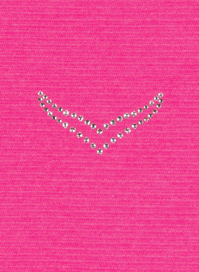 Shirt Sweatshirt Trigema Kristallsteinen kurzen Ärmeln TRIGEMA mit hibiskusblüte-melange mit