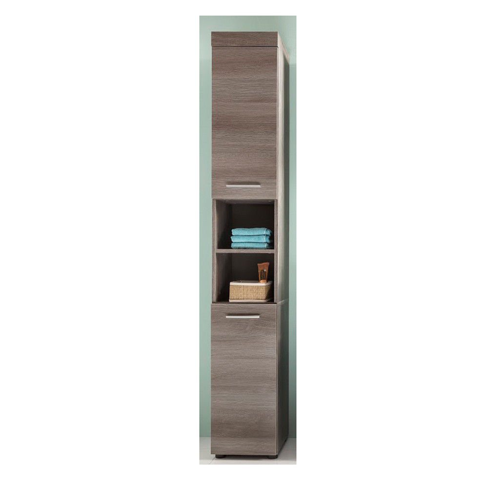 trendteam Hochschrank Badschrank Standschrank Rauchsilber 30 x 190 x 31 cm