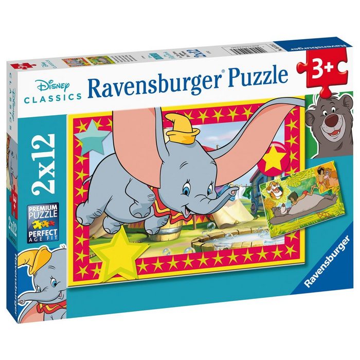 Ravensburger Puzzle 2 x 12 Teile Puzzle Disney Classic Das Abenteuer ruft! 05575 12 Puzzleteile SY11505