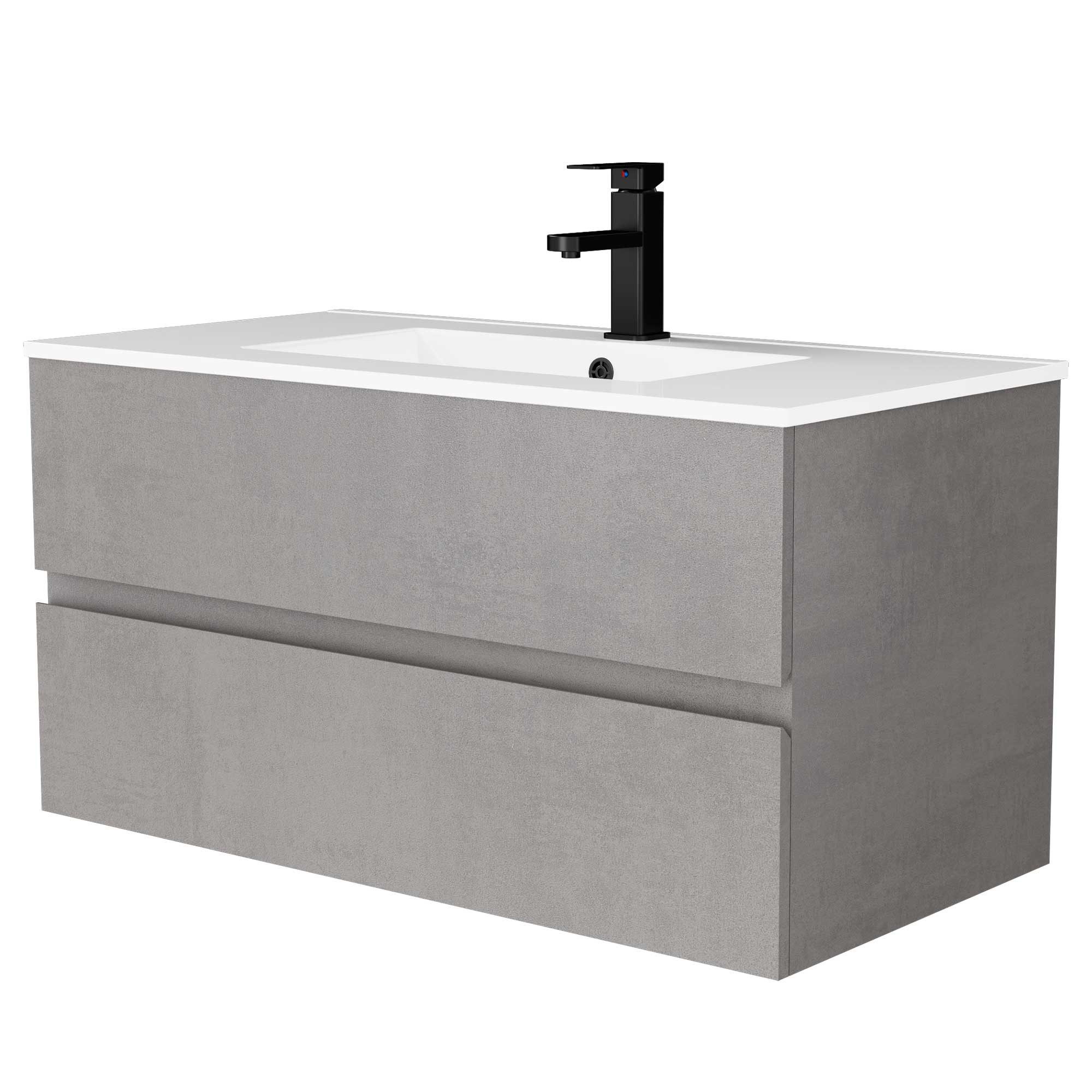 UEV Waschtisch mit Unterschrank, Waschbeckenunterschrank 60cm/75cm/90cm hän günstig online kaufen