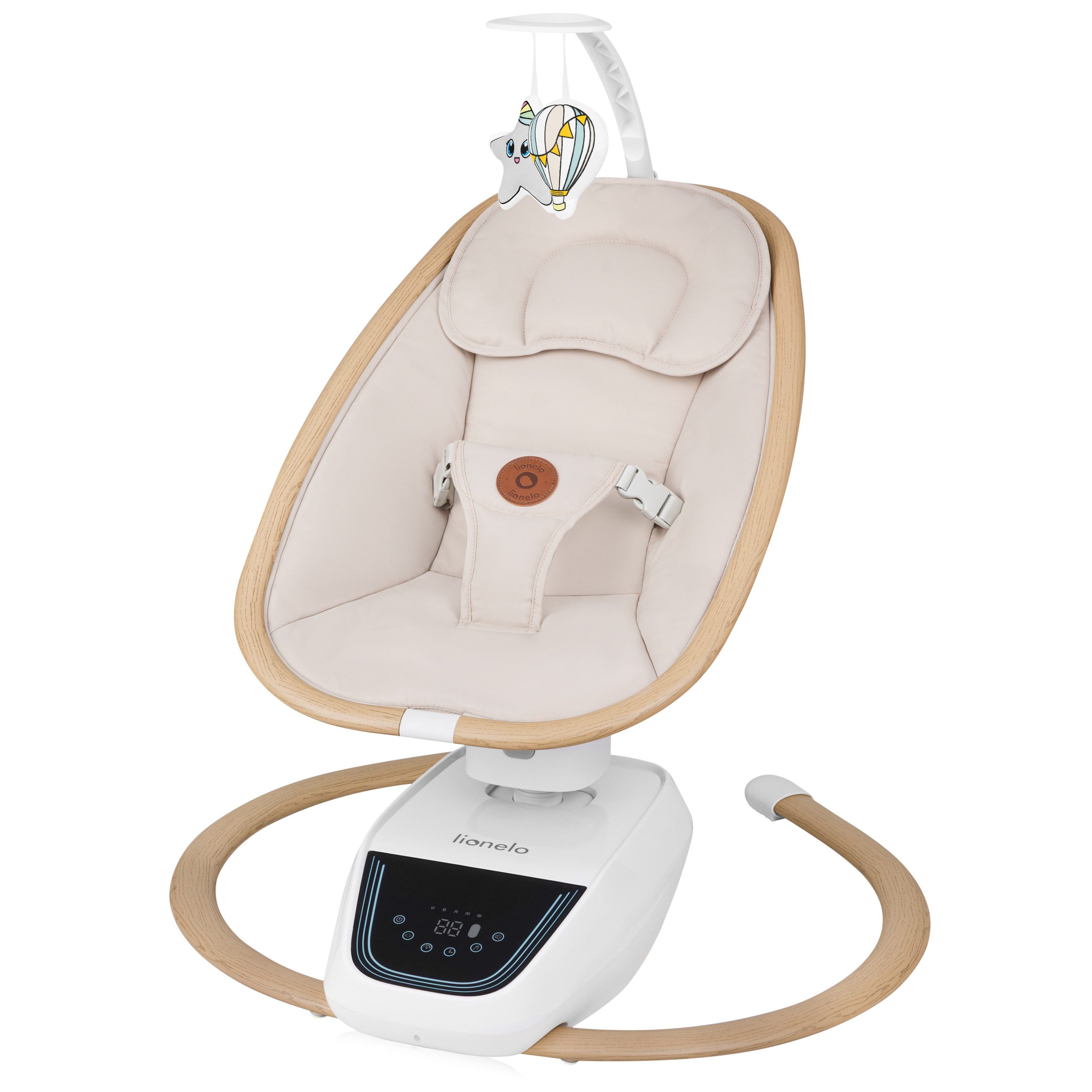 lionelo Babywippe OLIVIA, Drehbarer Sitz 180°/4 Geschwindigkeiten/13 Melodien