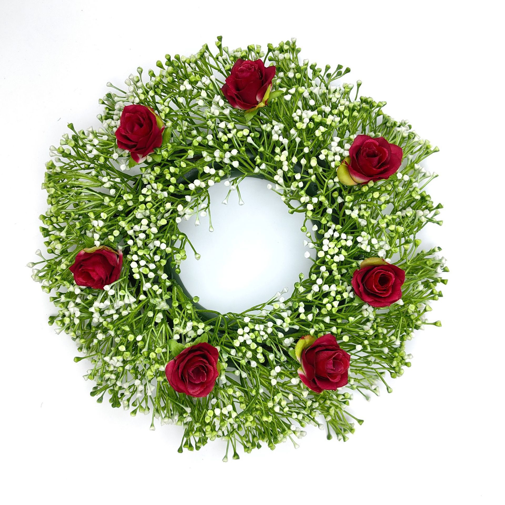 Agger Dekokranz 35 cm Frühlingskranz für die Haustür,künstlicher Blumenkranz, Sommerkranz, für Hochzeit Party Zuhause Wand Kamin
