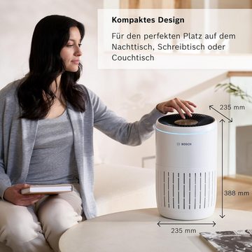 BOSCH Luftreiniger Luftreiniger,entfernt 99,9% aller Verschmutzungen, 3in1 Filter HEPA13, für 37 m² Räume, Air Purifier Raucherzimmer Luftfilter Zuhause Schlafmode Timer per App