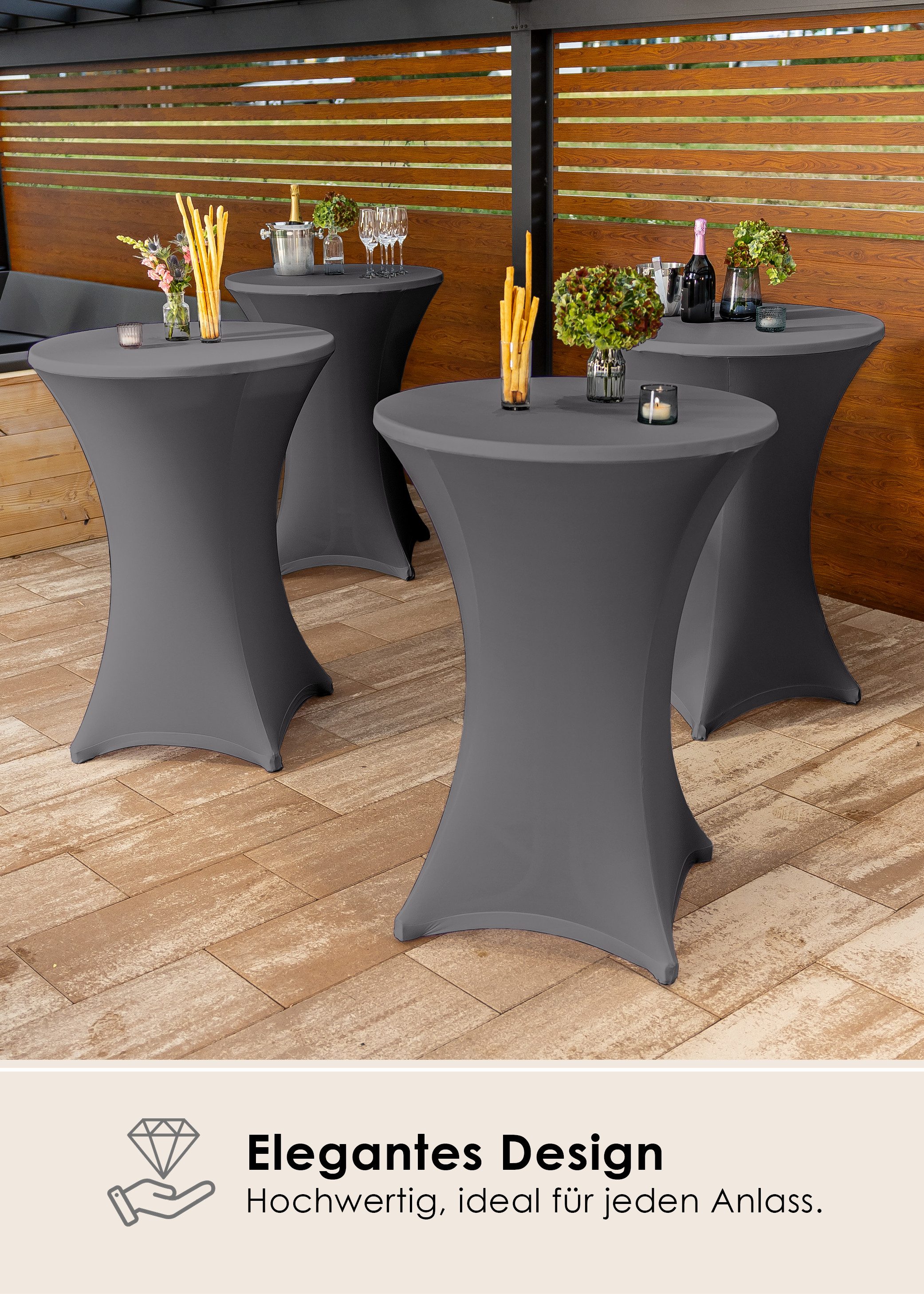 Gräfenstayn Stehtischhusse 2er Set Stretchbezug Stehtisch Hussen, Elegante günstig online kaufen